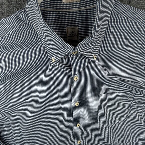 Peter Millar Long Sleeve Blue Check Button Up Shirt XL Cotton Seaside Finish - Picture 1 of 15